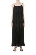 GYPSET RUCKLE FLARED DRESS -Black (TNH21100-37)
