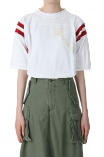 BI-COLOR LINE TEE -WHITE (MB211-7006)