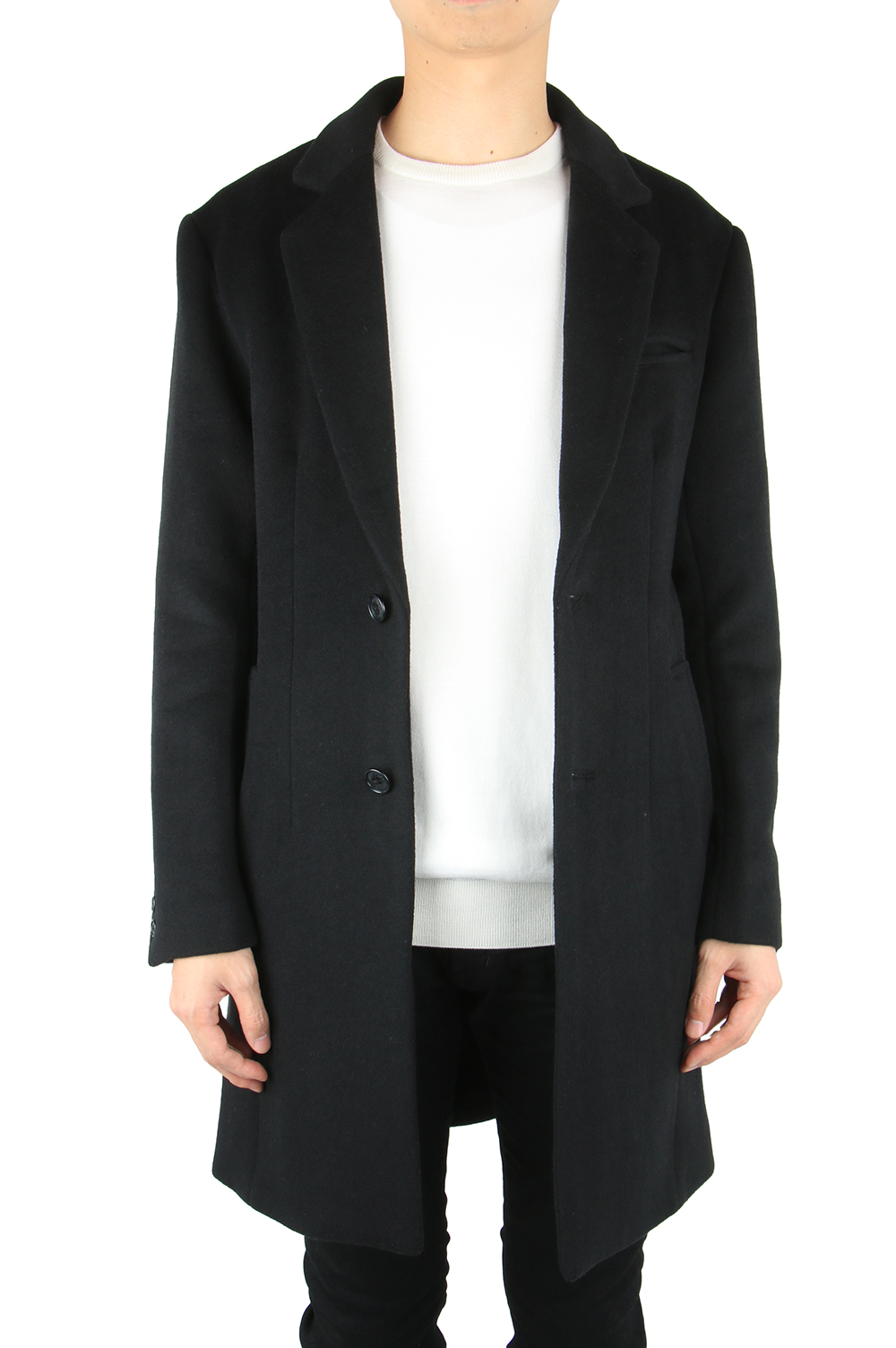 Narrow Wool Chester Coat -BLACK(VJJ045) | セレクトショップ