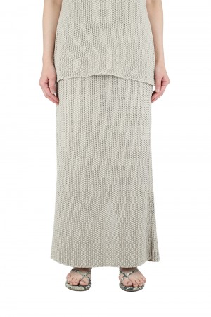 Line Knit Skirt-NATURAL(12110804)