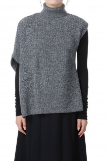 Asymmetry Wool Knit Vest -Black (015-021-KT17)