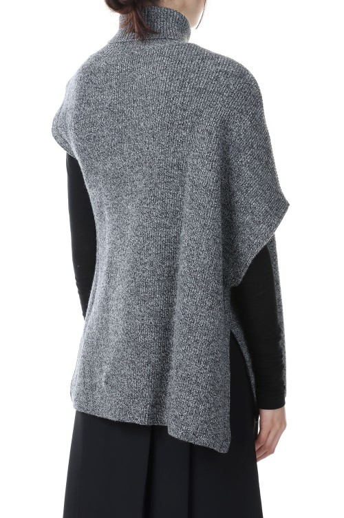 Asymmetry Wool Knit Vest -Black (015-021-KT17) | セレクトショップ