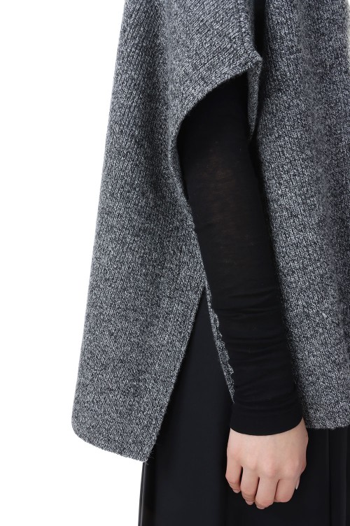 Asymmetry Wool Knit Vest -Black (015-021-KT17) | セレクトショップ