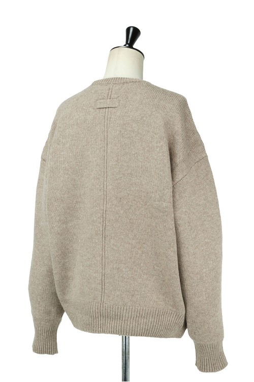 EX FINE LAMBS CREW NECK KNIT LS(ST.309)-BEIGE- | セレクトショップ