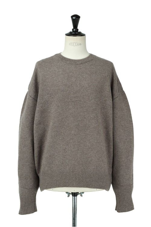 EX FINE LAMBS CREW NECK KNIT LS(ST.309)-MOCHA