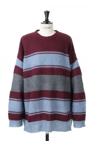 Molly Border Mohair Knit(21AW K-2)-Youth Blue- | セレクトショップ