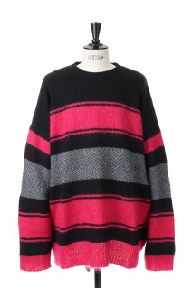 Molly Border Mohair Knit(21AW K-2)-Dancing Pink-