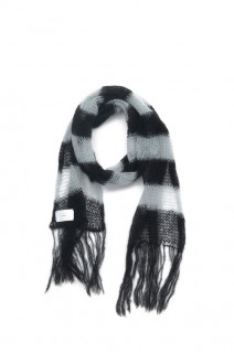 MOHAIR LOOSE STRIPE MUFFLER(21AWKN06)-BLUE-
