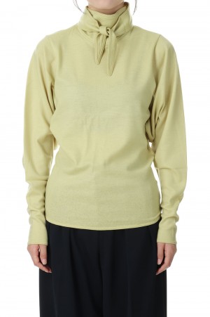 Wool scarf neck L/S-LIME(PA21-CS07)