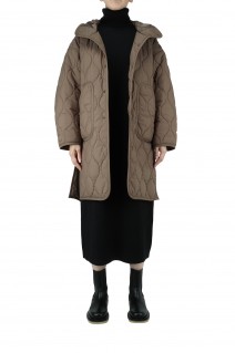 W'S QUILTED LONG COAT -TAUPE (WTW21209SK)