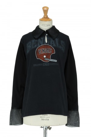 Organdy Collar T Long -BLACK  L-size-2 (SR-21AW-29)