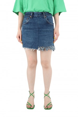 circa make cutback fring denim mini skirt-Blue26size1(ccbs-04)
