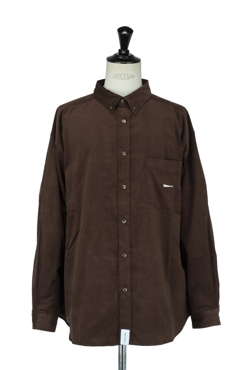 KENNEDY'S CORDUROY B.D. LS SHIRT - BROWN (212TQDS-SHM02 