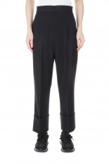 Virgin Wool Cropped Pants -Black (017-022-WP09)
