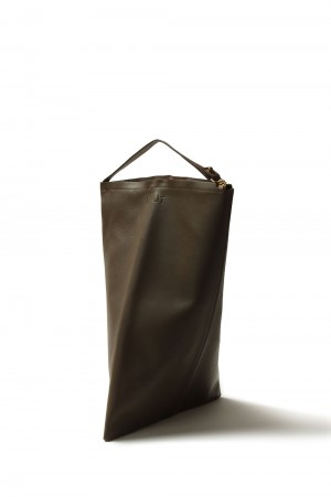 Triangle Leather Pouch -Khaki (020-B06)