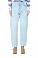 HEM CUT OFF STRAIGHT D/DENIM ICE WASH (MB999-3008)