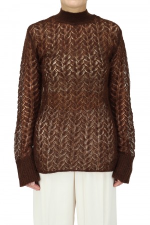 Sheer Lace Knit -BROWN (12120533)