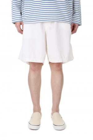 Garment Dyed Poplin Military Shorts - WHITE (GU221-40065)