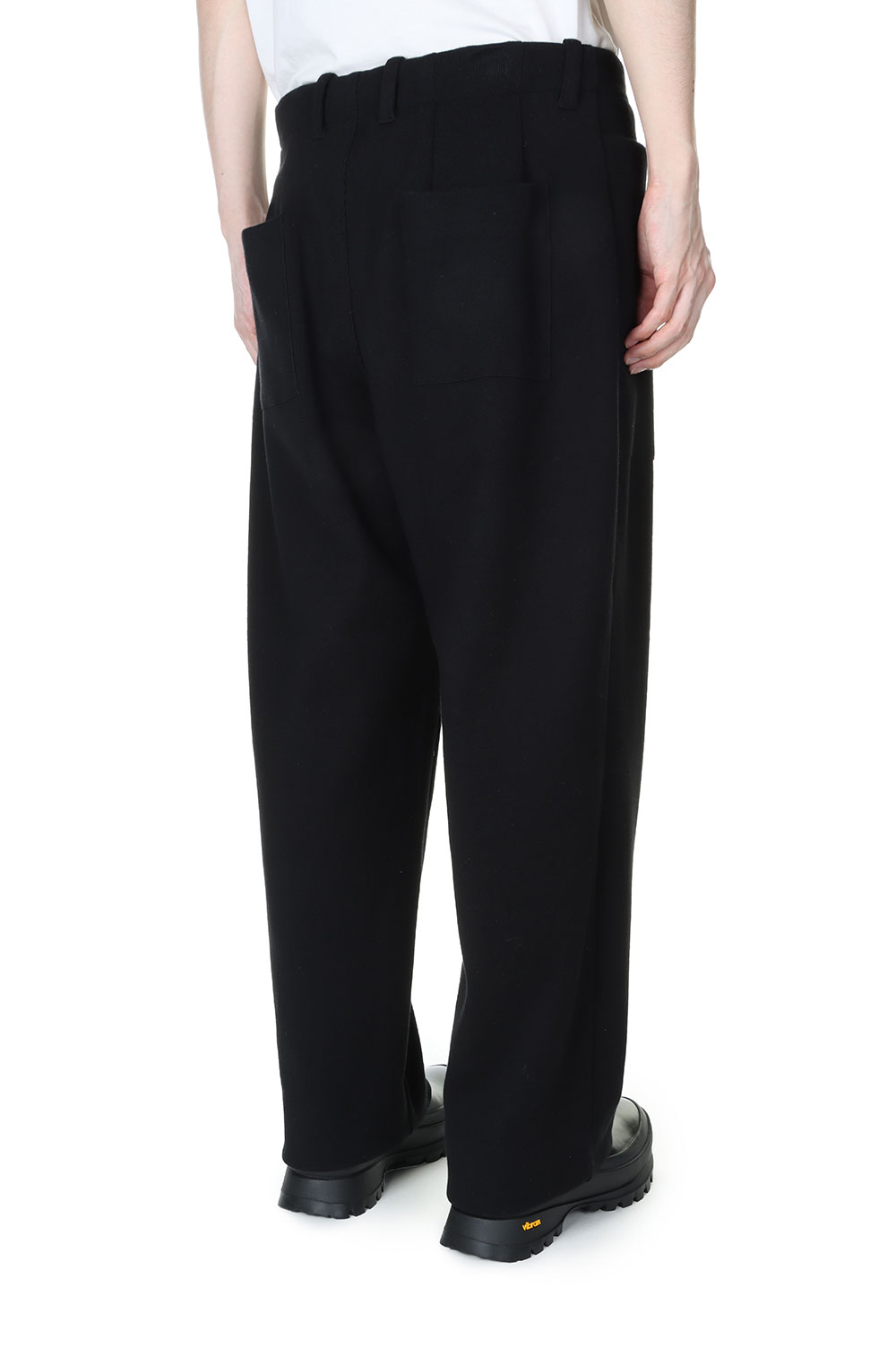 COTTON CASHMERE KNIT EASY TROUSERS(ST.375)-BLACK