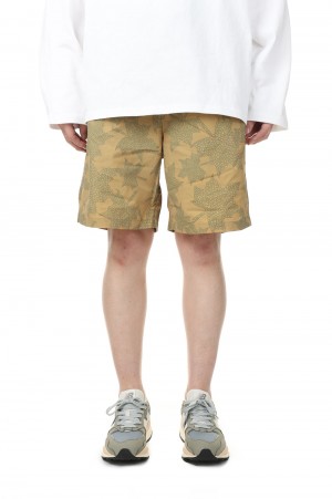 COZY SHORTS SUPPLEX® NYLON by E-WAX STUDIO-LEAF YELLOW(F241006D)