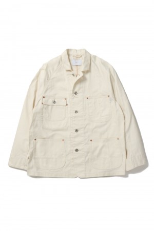 HERRINGBONE COVERALLS-WHITE-(22SSJK04)