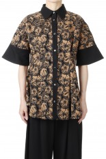 Flower Lace Flare Shirt -CAMEL LACE(E22SS/T-02)