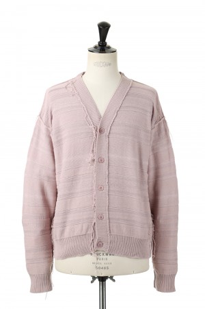 Border Knit Cardigan(US2231)-002/PINK BEIGE-