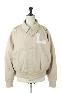 DOUBLE COLLAR  VARSITY JACKET - BEIGE (22S-QGY5002)
