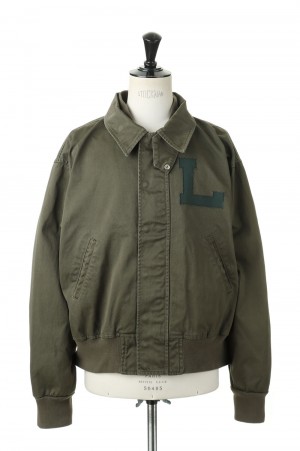 DOUBLE COLLAR  VARSITY JACKET - OLIVE (22S-QGY5002)