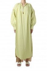 Gather Caftan Dress -GREEN YELLOW (12210310)
