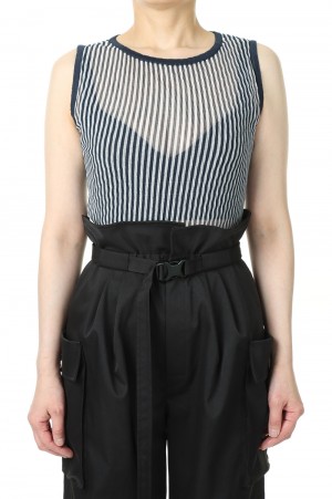 Pleats sheer carve knit-NAVY(018-022-KT28)
