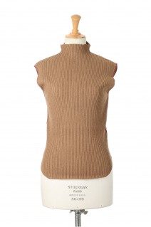 Highneck Rib Tanktop -CAMEL (12210513)