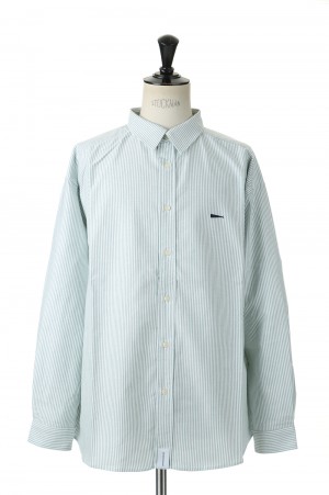 KENNEDY'S OXFORD STRIPE LS SHIRT STANDARD - GREEN (221WVDS-SHM08 