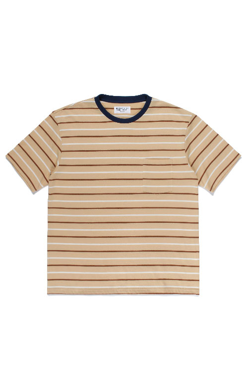 STRIPED CREW NECK T-SHIRT ( TYPE-1 ) / ORANGE (22SS-WMT-SS01