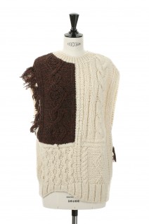 Patchwork Handknit Vest (12220507)