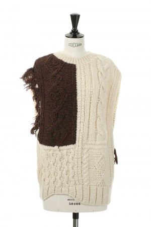 Patchwork Handknit Vest (12220507)