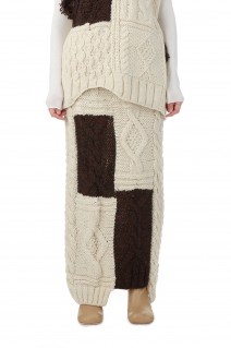 Patchwork Knit Skirt (12220801)