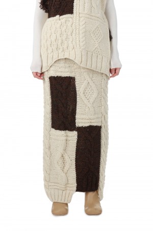 Patchwork Knit Skirt (12220801)