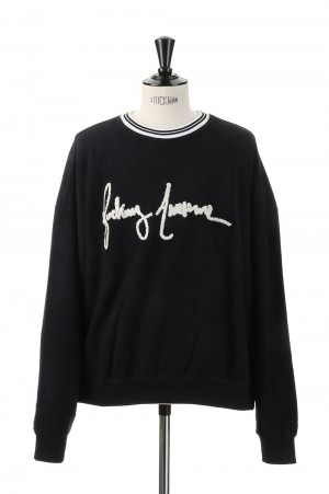 PILLED CURSIVE CREWNECK/BLACK