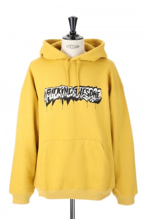 DILL CUT UP LOGO HOODED SWEATSHIRT/Mustard