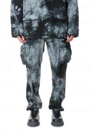 BOUNCE TIE DYE RIPST CARGO PANT/WARM GREY/WHITE(OMCF22-RTW0527)