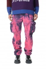 BOUNCE TIE DYE RIPST CARGO PANT/FUCSIA/WHITE(OMCF22-RTW0528)