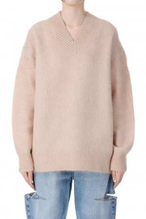 V-Neck Jumper - Warm Beige (FN-WN-KNIT000514)