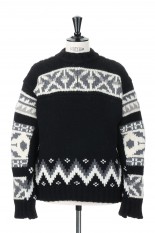 Nordic Knit Pullover(22-02908M)-BLACK GRAY 006-