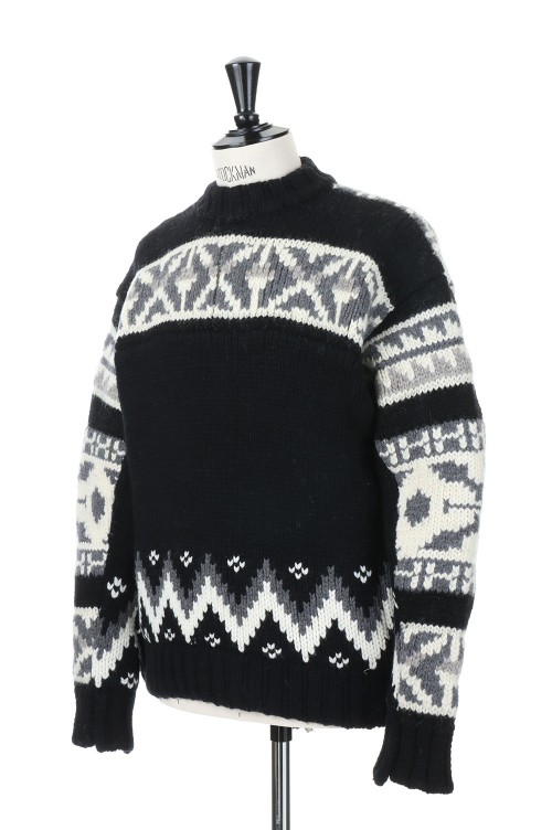 Nordic Knit Pullover(22-02908M)-BLACK×GRAY 006- | セレクトショップ