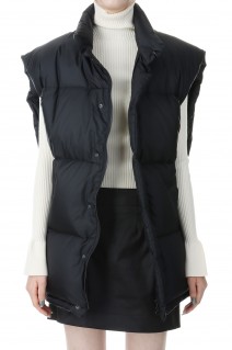 NYLON TAFFETA OVERSIZED DOWN VEST -BLACK(22WVE-#409S)