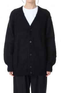 mohair shaggy Vneck cardigan-BLACK(SL7W-347)