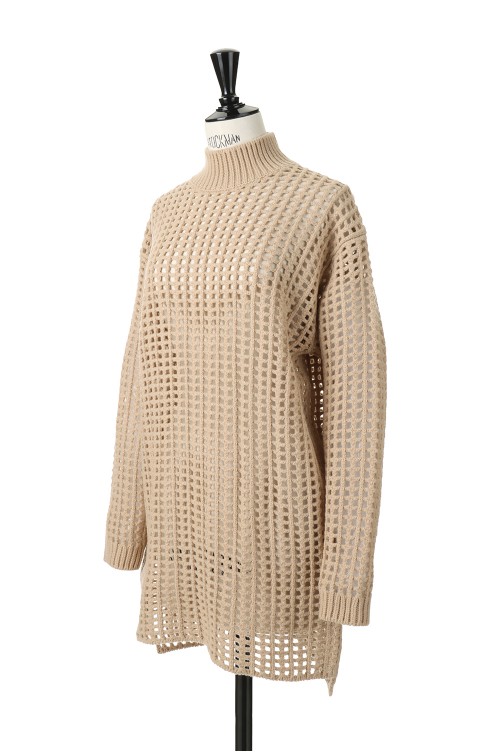 AURALEE WOOL FELT YARN MESH KNIT P/Oサイズは1色はライトベージュ