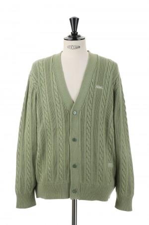 Abc. 123. Cableknit Cardigan / Aventurine Green（ABC123CBLC100）