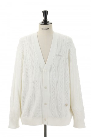 Abc. 123. Cableknit Cardigan / Selenite White（ABC123CBLC100）